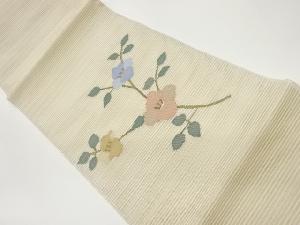 絽綴れ椿模様織出し名古屋帯